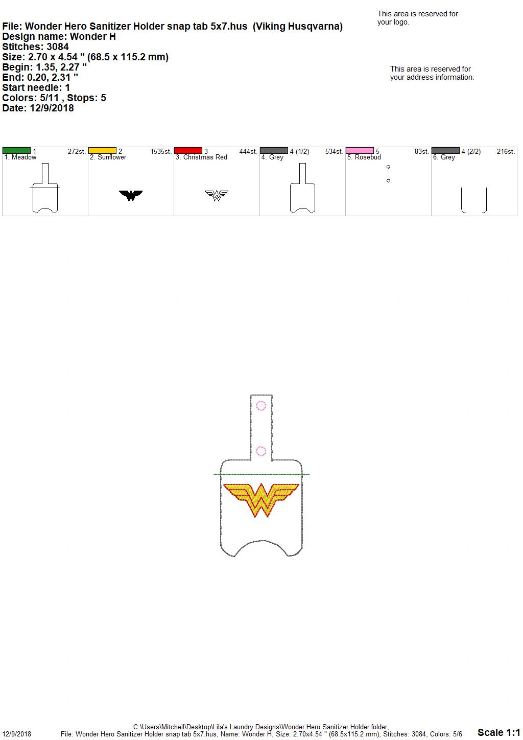 Wonder Hero Sanitizer Holders - Embroidery Design - DIGITAL Embroidery DESIGN