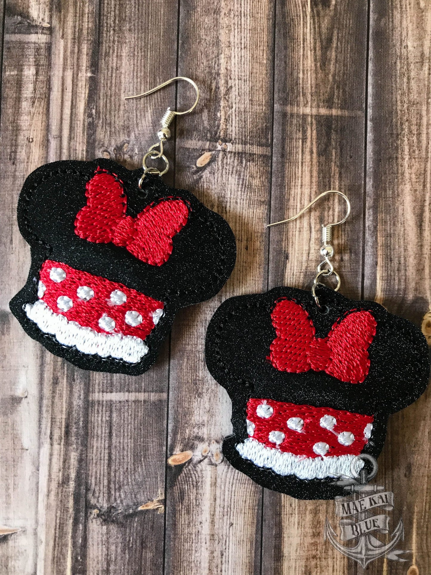 Miss Mouse Dress Earrings - Digital Embroidery Design