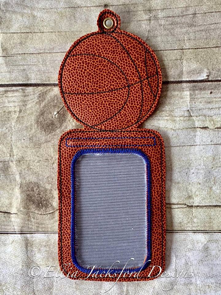 Basketball Vertical ID Holder 5x7 only