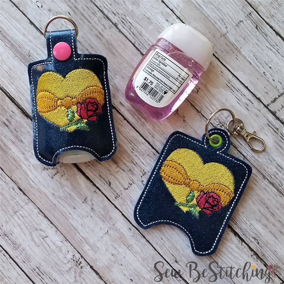 Heart Beauty Princess Sanitizer Holders - Embroidery Design - DIGITAL Embroidery DESIGN