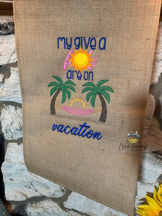 On Vacation - 3 Sizes - Digital Embroidery Design