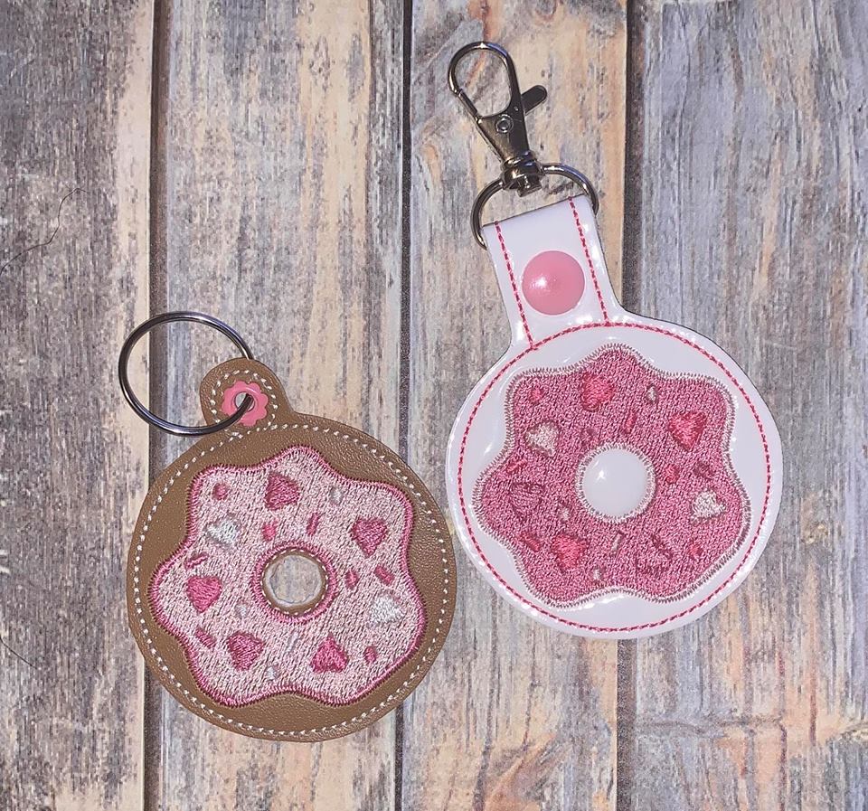 Heart Donut Fobs - Embroidery Design - DIGITAL Embroidery DESIGN