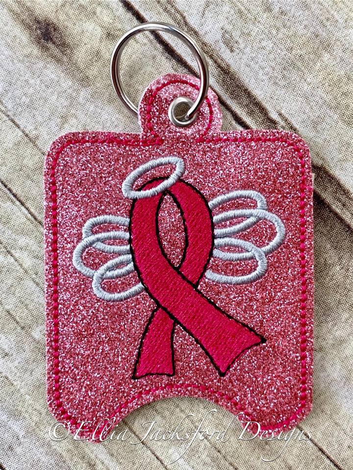 Awareness Angel Ribbon Sanitizer Holder - Embroidery Design - DIGITAL Embroidery DESIGN