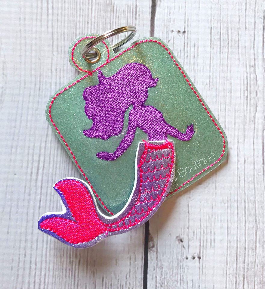 3D Mermaid Fobs- 4x4 and 5x7 grouped- Embroidery Design - DIGITAL Embroidery DESIGN