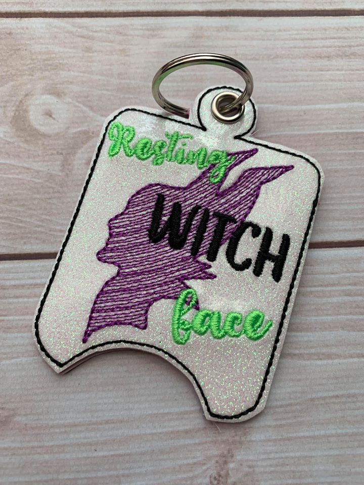 Resting Witch Face Sanitizer Holders - Embroidery Design - DIGITAL Embroidery DESIGN