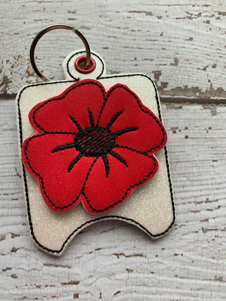 3D Poppy Flower Sanitizer Holders 4x4 and 5x7 included- DIGITAL Embroidery DESIGN