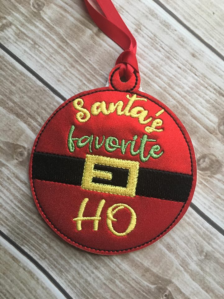 Mature Santa's Favorite Ornament - Embroidery Design - DIGITAL Embroidery DESIGN