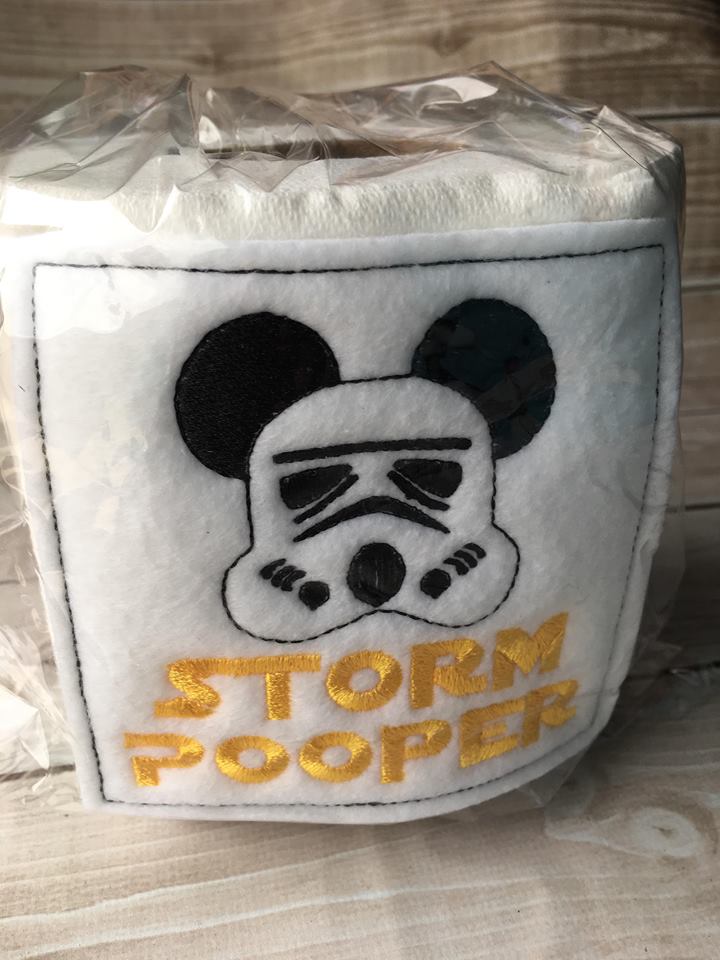 Storm Pooper toilet paper design & feltie 4x4 - Embroidery Design - DIGITAL Embroidery DESIGN