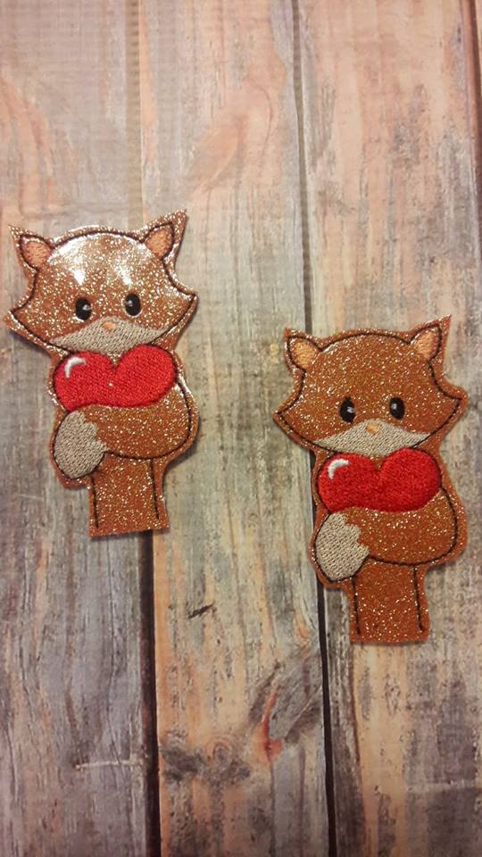 Valentine Boy Fox Pencil Toppers - Embroidery Design - DIGITAL Embroidery DESIGN
