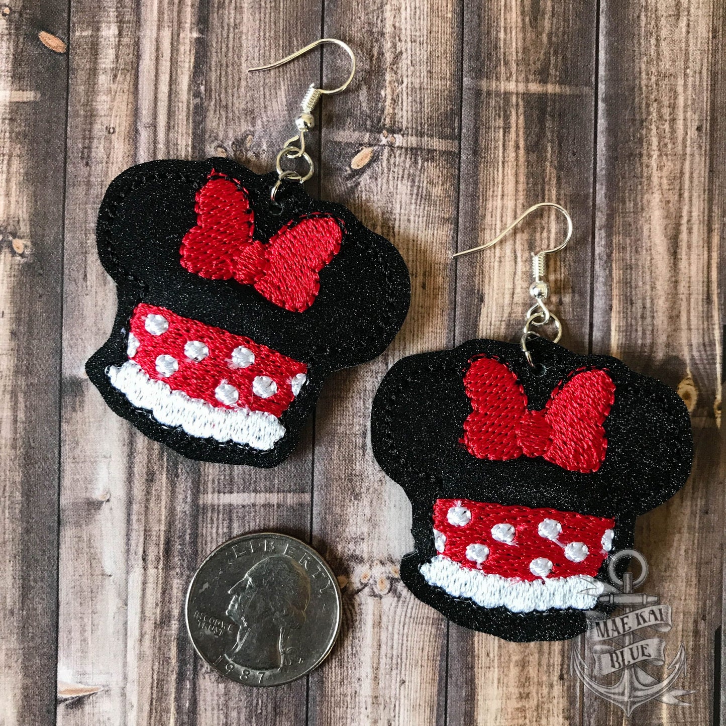 Miss Mouse Dress Earrings - Digital Embroidery Design