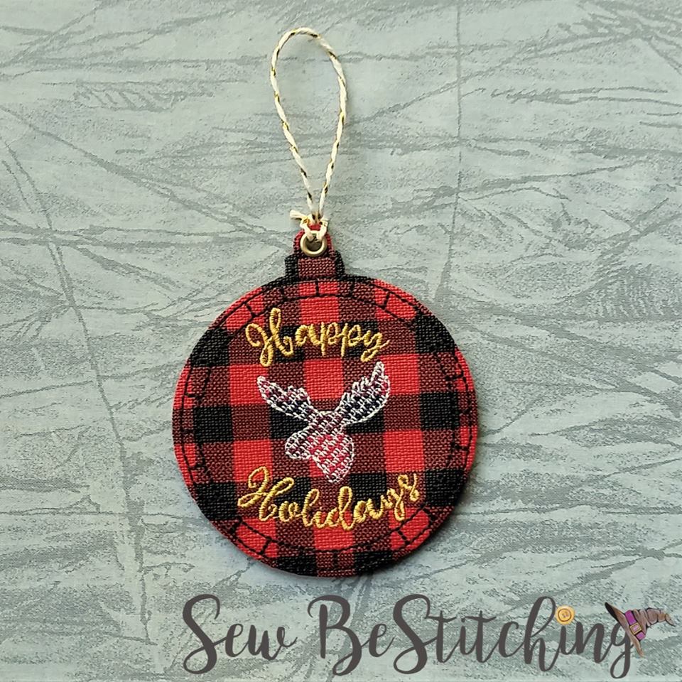 Rustic Moose Holiday Ornaments - Embroidery Design - DIGITAL Embroidery DESIGN