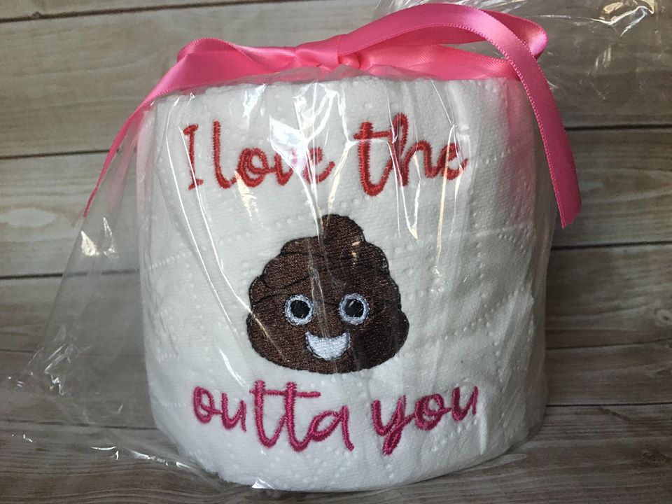 I love the poo outta you toilet paper design - Embroidery Design - DIGITAL Embroidery DESIGN