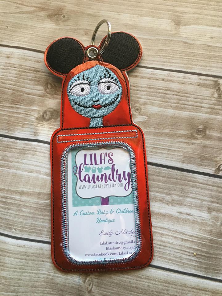 Sally Mouse ID Holder - 5 x 7 - Embroidery Design - DIGITAL Embroidery design