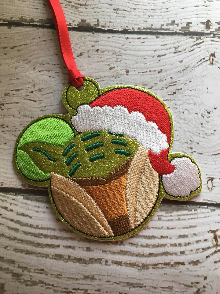 Jedi Master Mouse Ornament - Digital Embroidery Design
