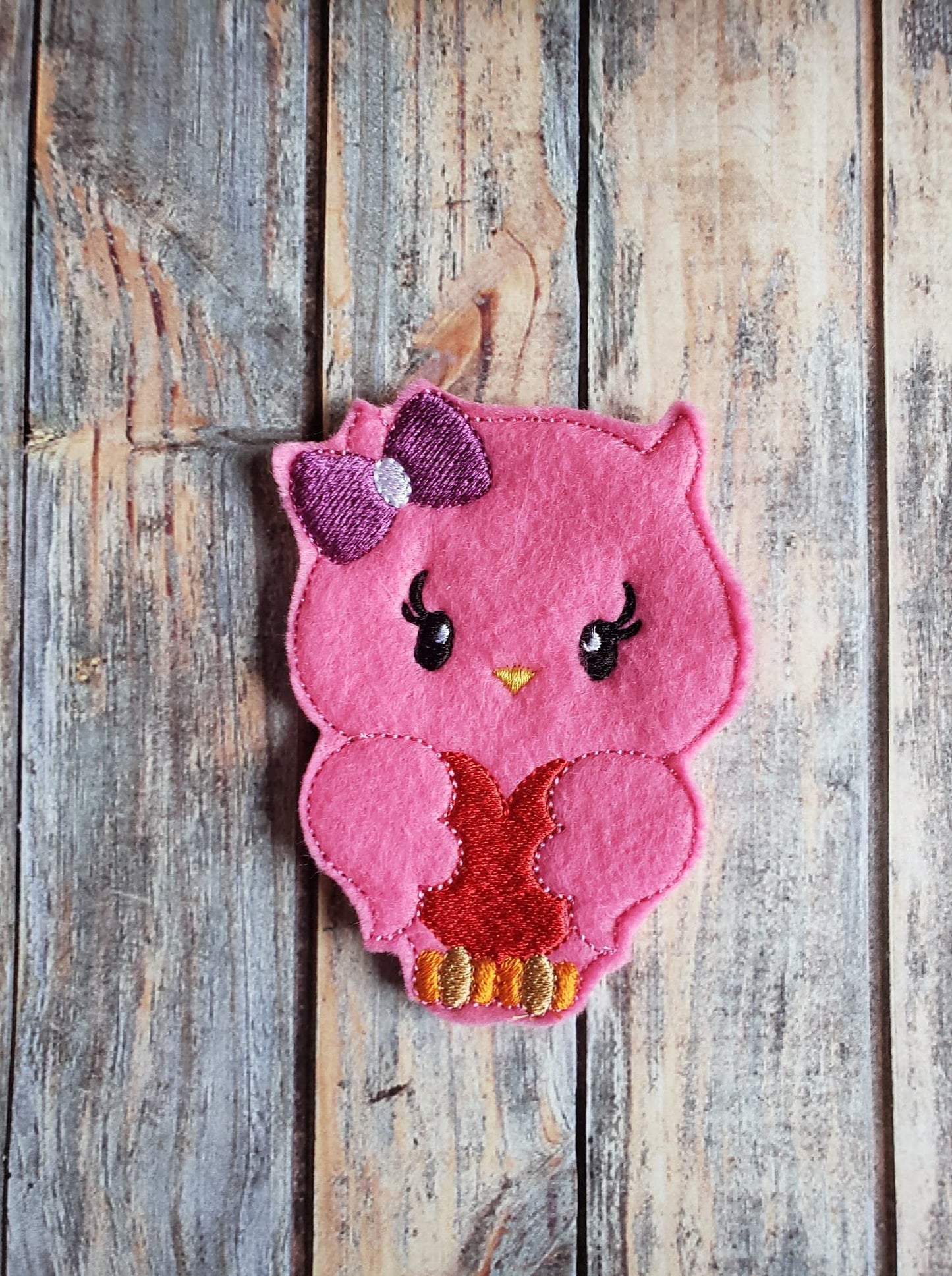 Valentine Owl Felties - 3 sizes- Digital Embroidery Design