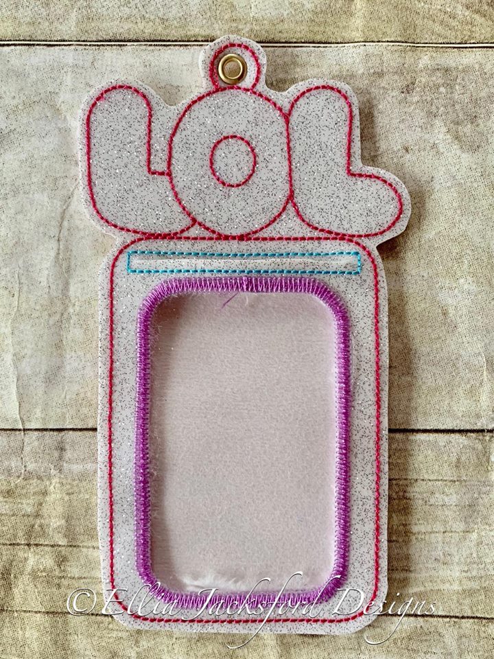 LOL ID Holder/luggage tag - 5 x 7 - Embroidery Design - DIGITAL Embroidery design