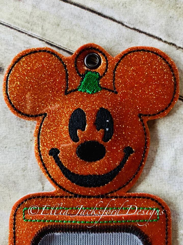 Mouse Pumpkin ID Holder - Embroidery Design - DIGITAL Embroidery design