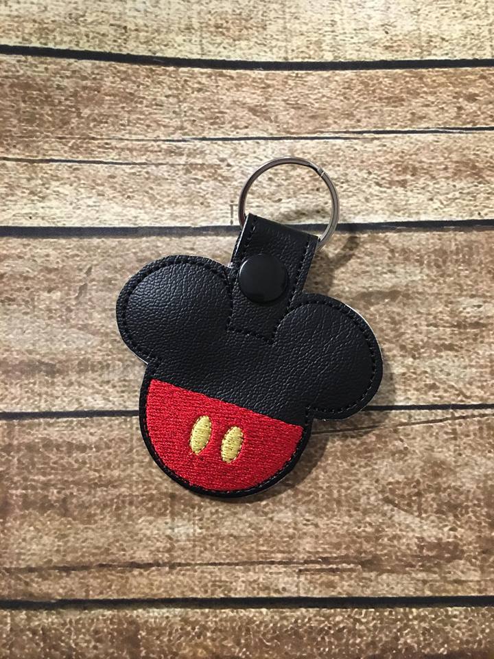 Mouse Snap Tab Fob - Embroidery Design - DIGITAL Embroidery DESIGN