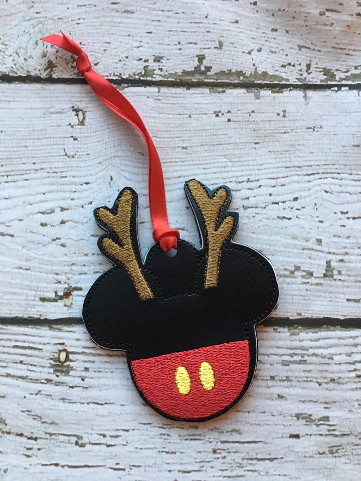 Reindeer Mouse Ornament - Embroidery Design - DIGITAL Embroidery DESIGN