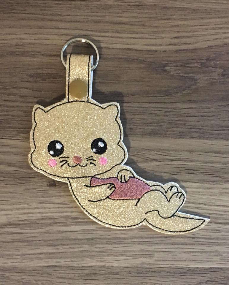 Otter Bag tag 5x7 - Embroidery Design - DIGITAL Embroidery DESIGN