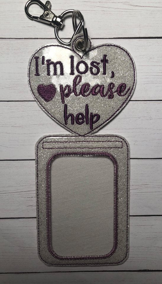 I'm Lost - Vertical ID Holder  - Digital Embroidery Design