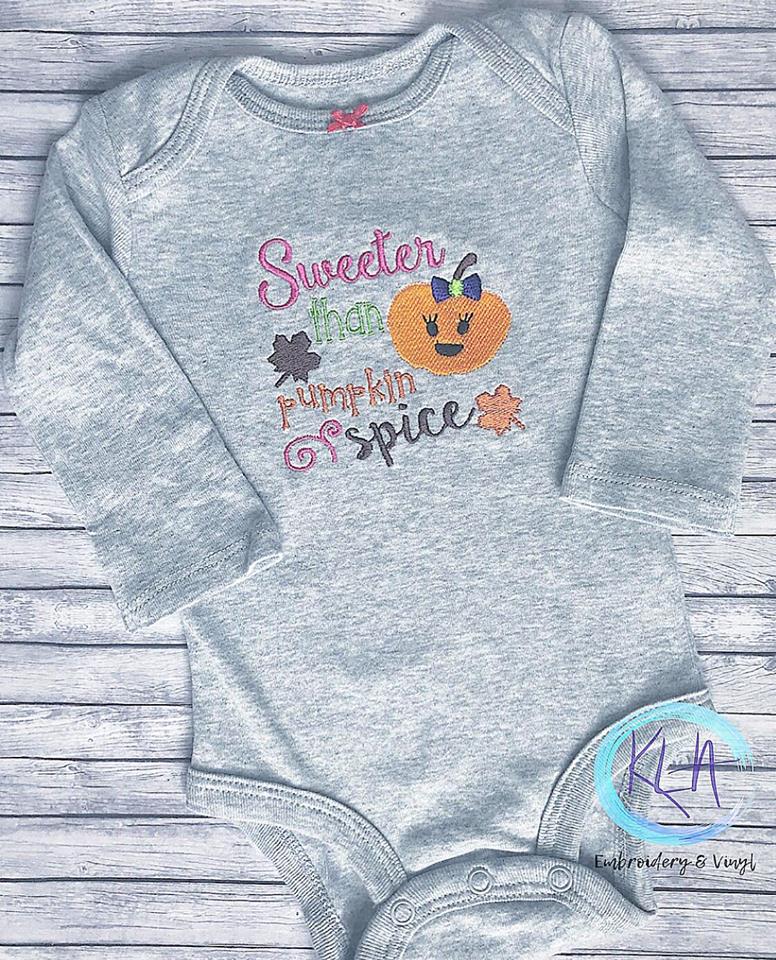 Sweeter than pumpkin spice 4x4 - 5 x 7 - Embroidery Design - DIGITAL Embroidery DESIGN