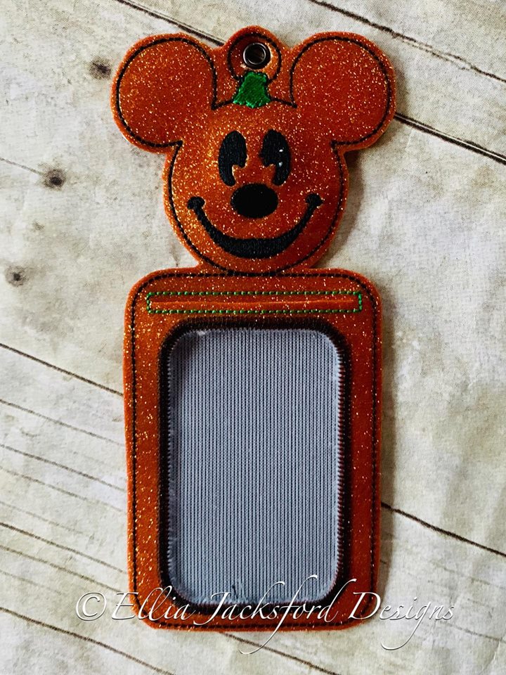 Mouse Pumpkin ID Holder - Embroidery Design - DIGITAL Embroidery design