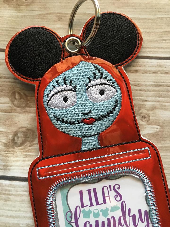 Sally Mouse ID Holder - 5 x 7 - Embroidery Design - DIGITAL Embroidery design