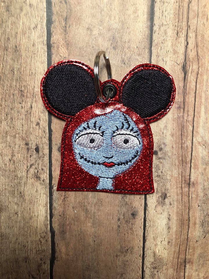 Sally Mouse Fob - Embroidery Design - DIGITAL Embroidery DESIGN