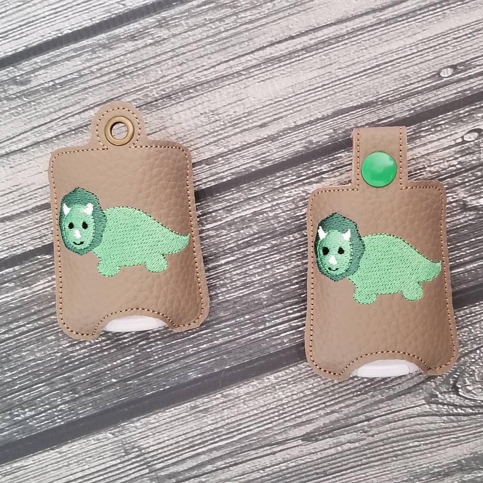 Triceratops Dino Sanitizer Holders - Embroidery Design - DIGITAL Embroidery DESIGN