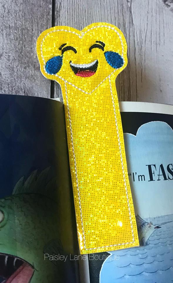 Heart Crying Laugh Face Bookmark 4x4 and 5x7 Grouped - Digital Embroidery Design