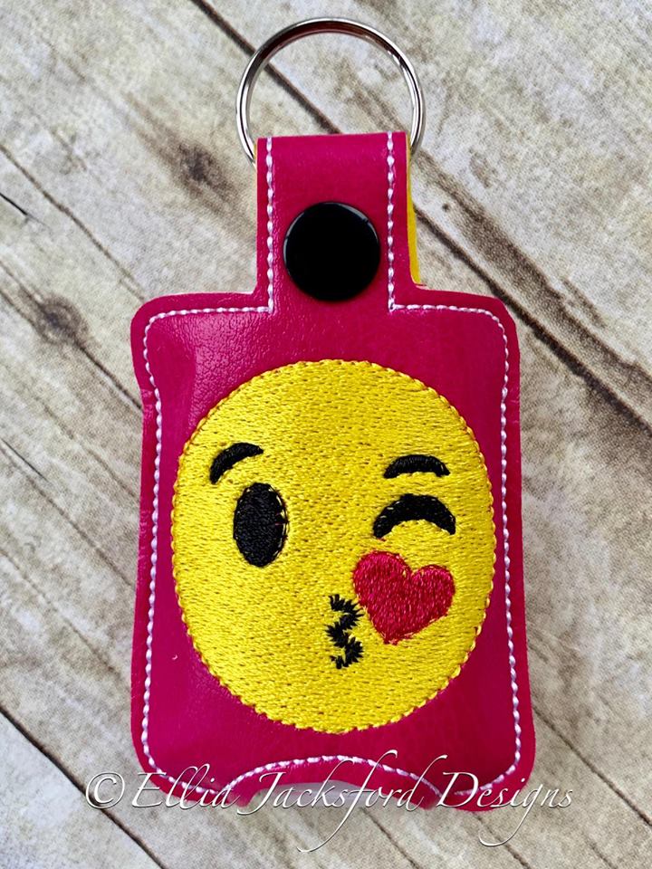 Blowing Kiss Sanitizer Holder 4x4 and 5x7 included- Embroidery Design - DIGITAL Embroidery DESIGN