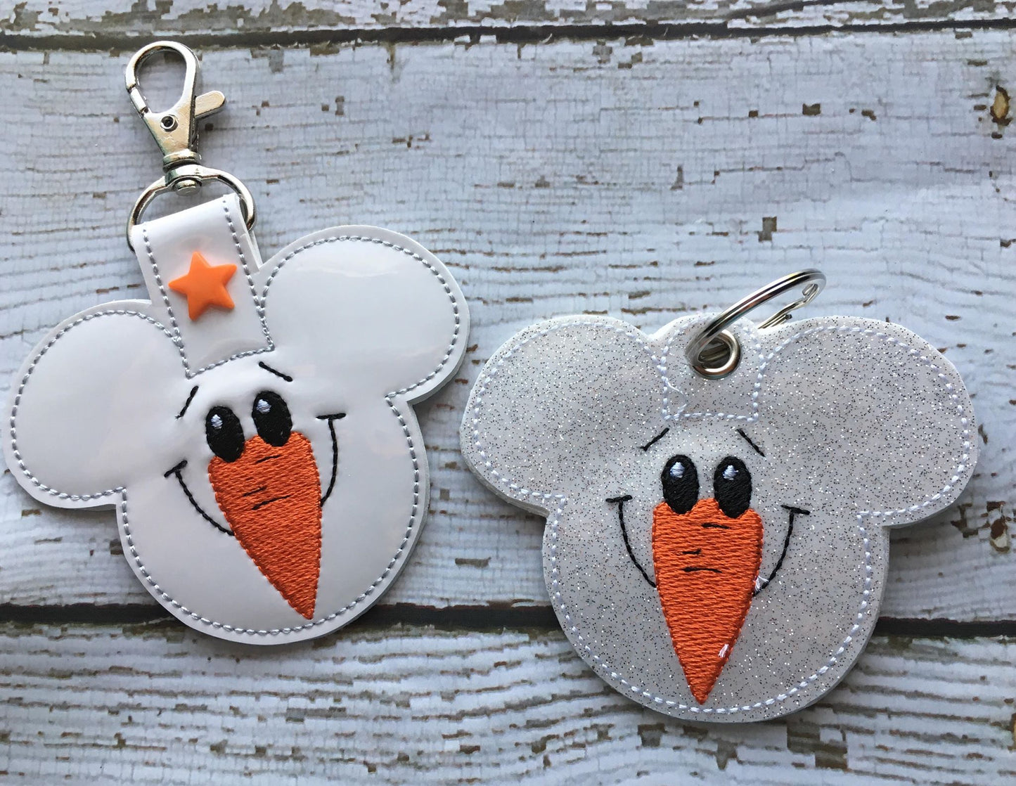 Snowman Mouse Fobs - Embroidery Design - DIGITAL Embroidery DESIGN
