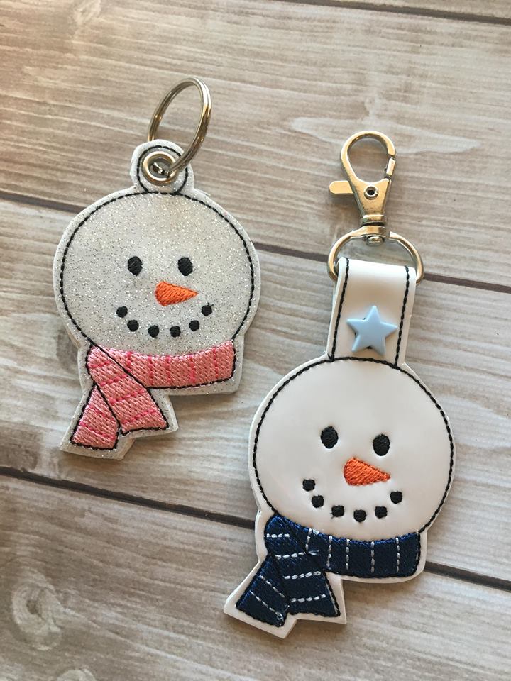 Snowman Scarf Fobs - Embroidery Design - DIGITAL Embroidery DESIGN