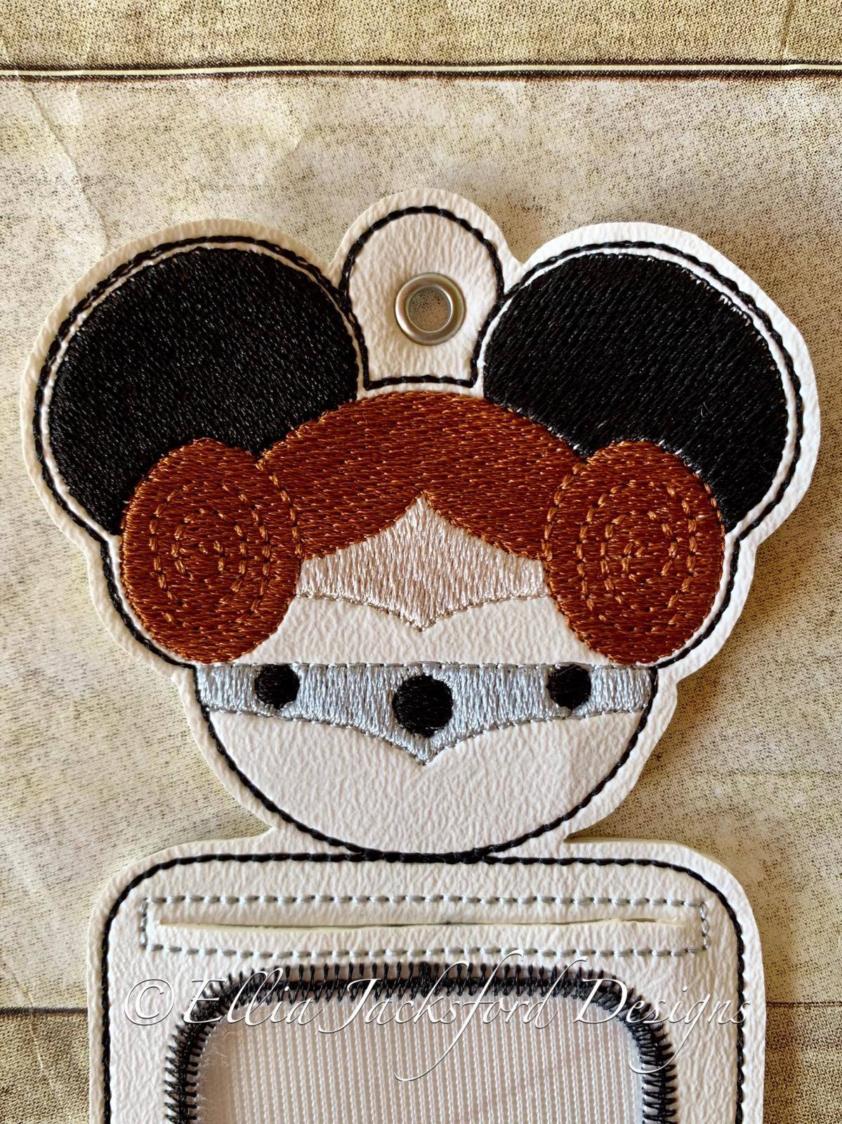 Galaxy Princess Mouse ID holder - Embroidery Design - DIGITAL Embroidery design