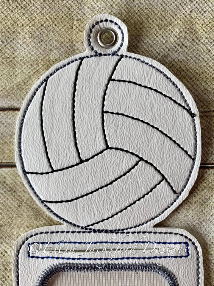 Volleyball ID holder - Embroidery Design - DIGITAL Embroidery design