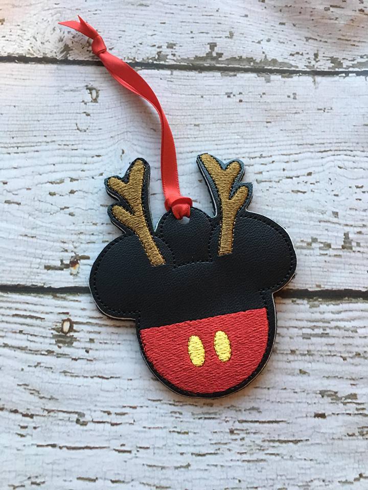 Reindeer Mouse Ornament - Embroidery Design - DIGITAL Embroidery DESIGN