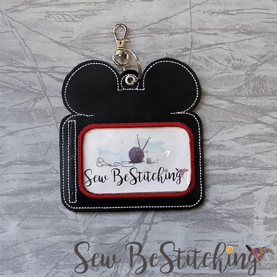 Mister AND Miss Mouse Horizontal ID holder/luggage tag set- 5 x 7 - Embroidery Design - digital Embroidery design