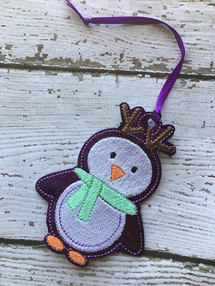 Penguin Reindeer Ornaments - Embroidery Design - DIGITAL Embroidery DESIGN