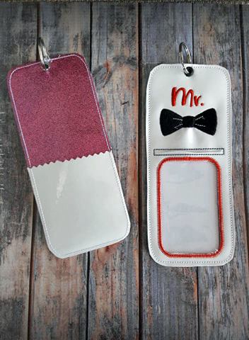 Mr. and Mrs. ID holders set - 5 x 7 - Embroidery Design - DIGITAL Embroidery design