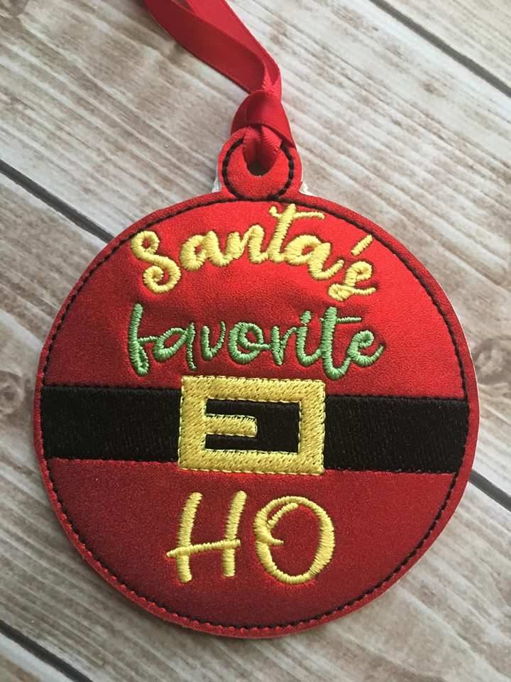 Mature Santa's Favorite Ornament - Embroidery Design - DIGITAL Embroidery DESIGN