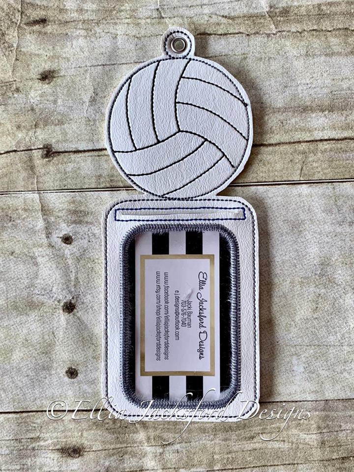 Volleyball ID holder - Embroidery Design - DIGITAL Embroidery design