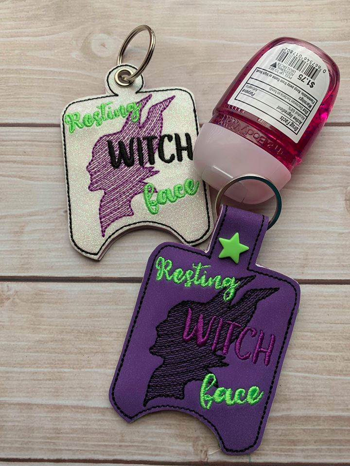 Resting Witch Face Sanitizer Holders - Embroidery Design - DIGITAL Embroidery DESIGN
