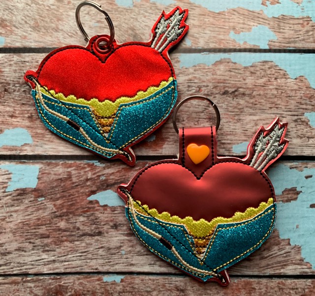 Valentine Arrow Warrior Princess Fobs - Digital Embroidery Design