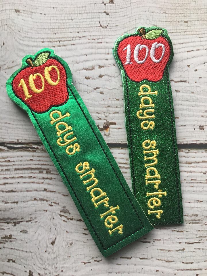 100 Days Smarter Bookmark - Digital Embroidery Design