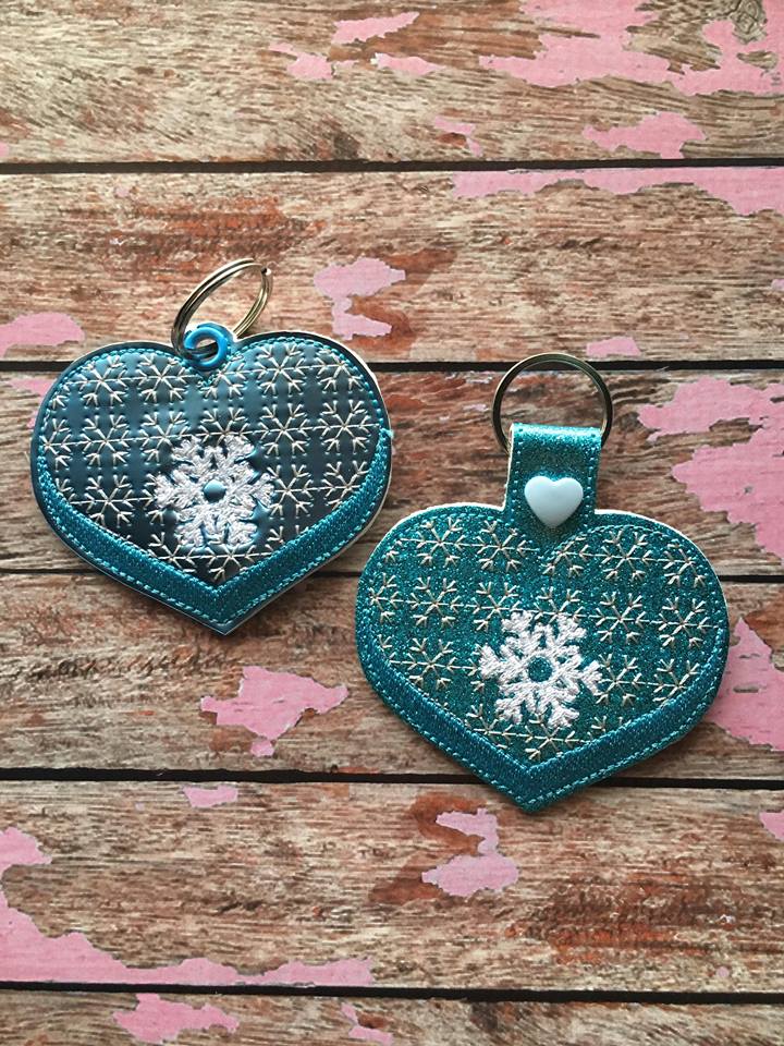 Valentine Ice Sisters Fobs - Digital Embroidery Design