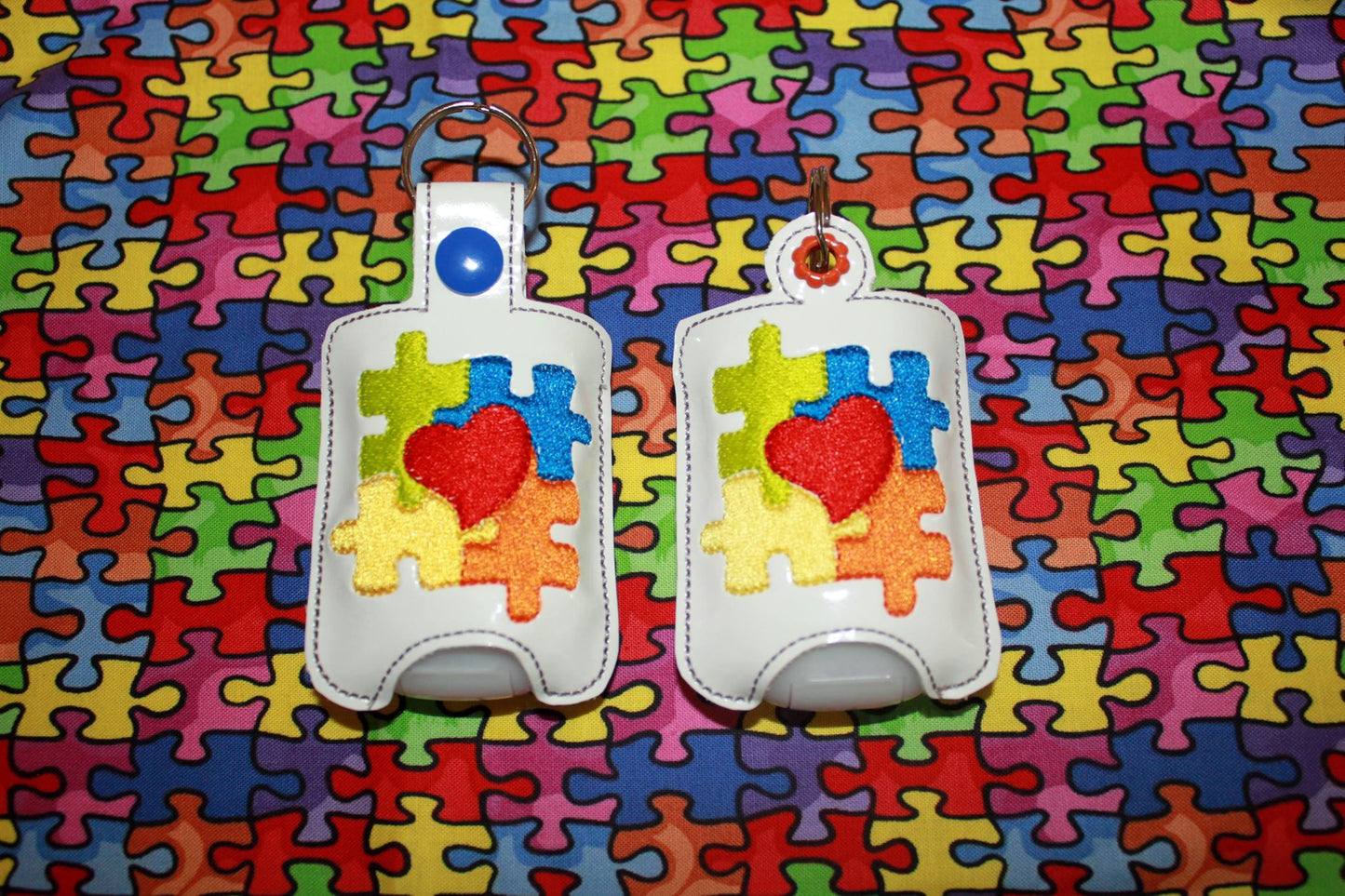 Autism Awareness Sanitizer Holder 4x4 and 5x7 included- Embroidery Design - DIGITAL Embroidery DESIGN