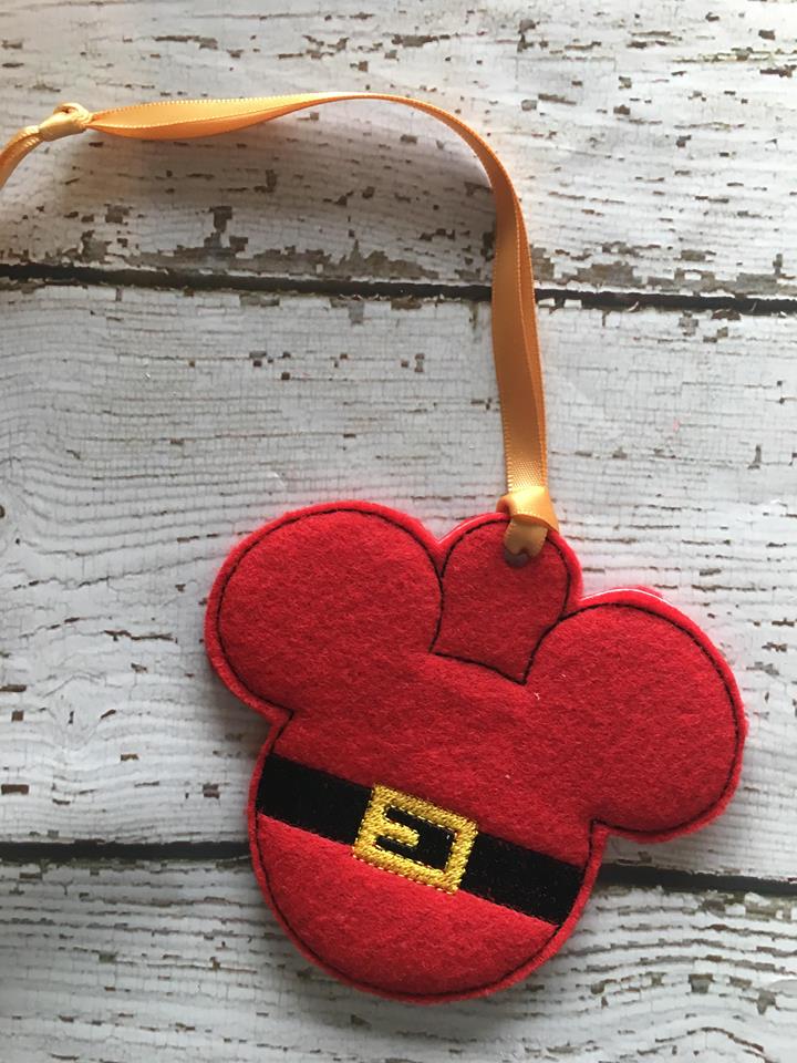 Santa Mouse Ornament - Embroidery Design - DIGITAL Embroidery DESIGN