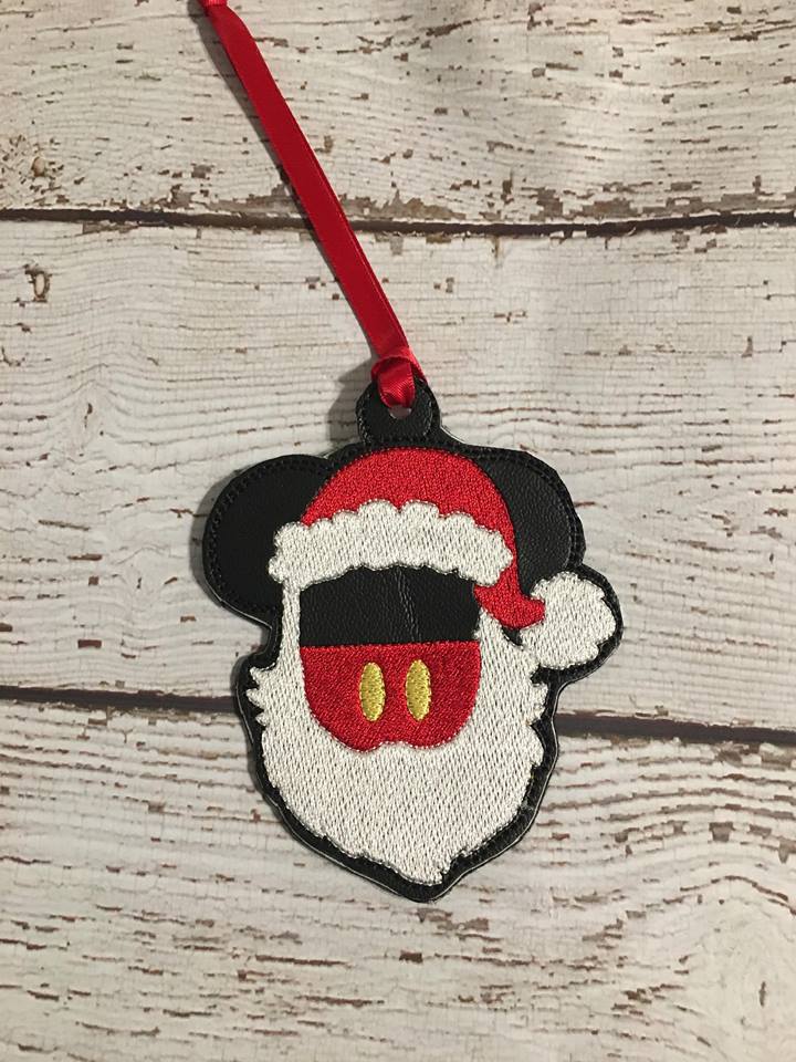 Santa Mouse with beard Ornament - Embroidery Design - DIGITAL Embroidery DESIGN