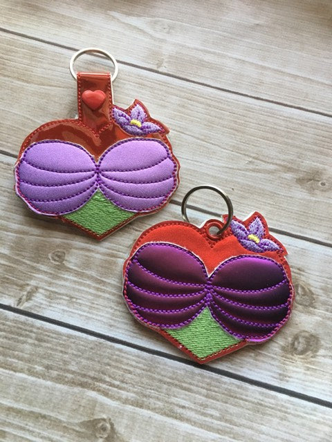 Valentine Mermaid Princess Fobs Grouped- Digital Embroidery Design
